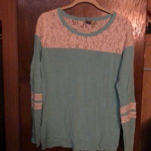 Long Sleeve Turquoise T-shirt